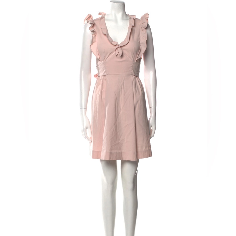 RED Valentino V-Neck Ruffled A-Line Dress - Picture 4 of 15